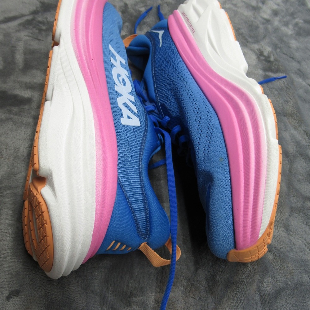 Hoka Womens 9/9.5B Running Shoes  Blue Bondi 8 Chunky Lightweight Mismatch READ - Picture 9 of 16